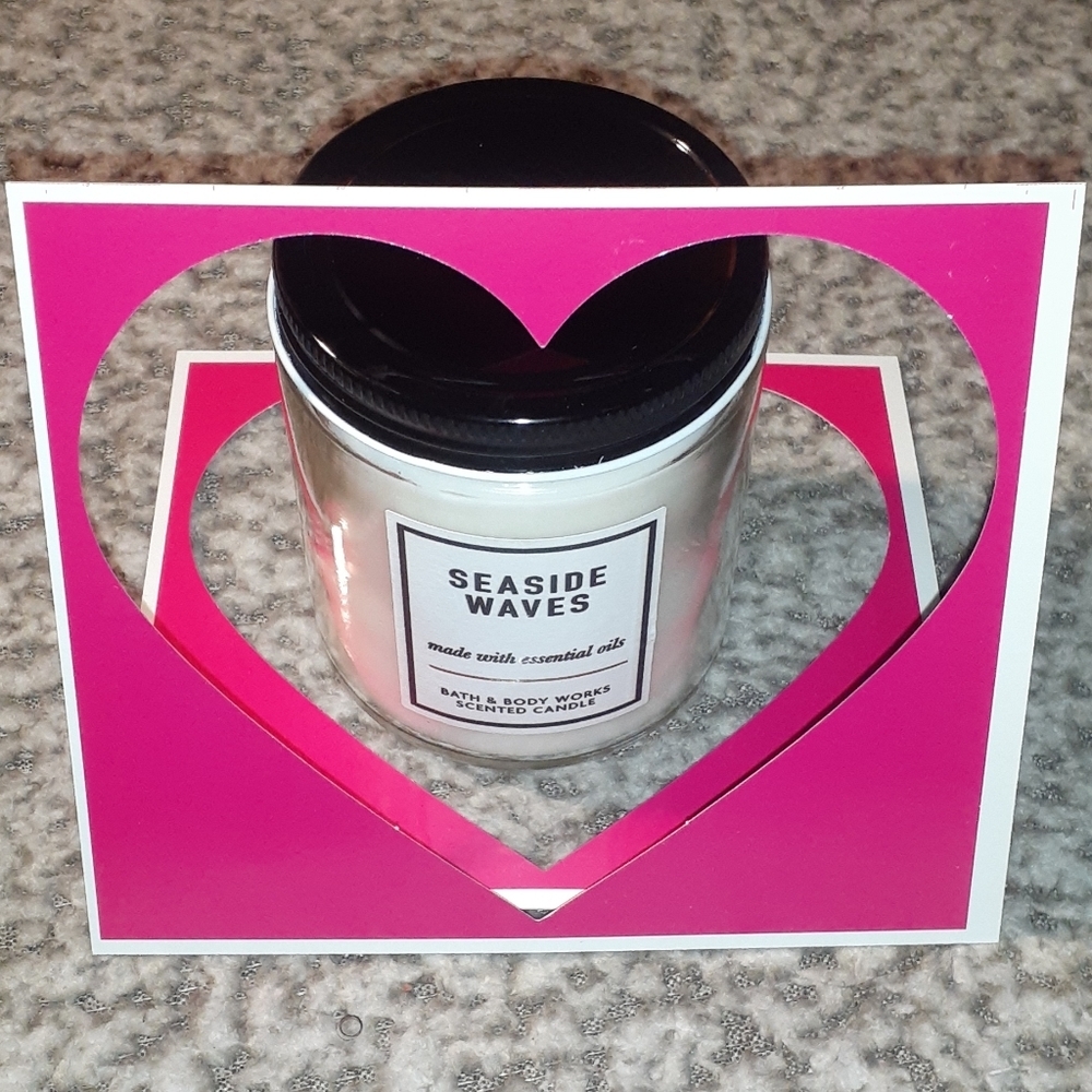 Bath & Body Works SEASIDE WAVES Scented Single Wick Candle 7 oz